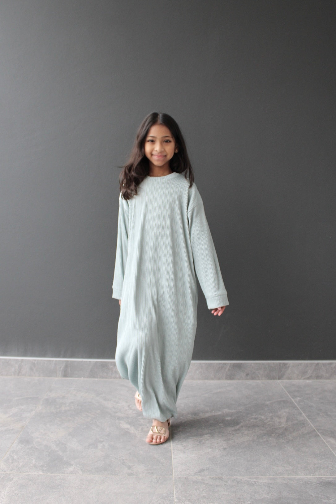 Sofia Staple Ribbed Maxi Girls Dress